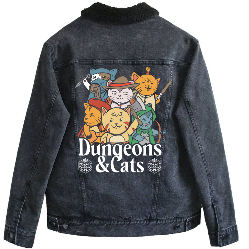 Dungeons And Cats Unisex Sherpa-lined Denim Jacket | Artistshot