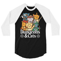 Dungeons And Cats 3/4 Sleeve Shirt | Artistshot