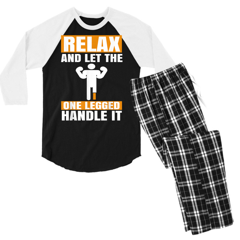 Leg Prosthetic Device Pegleg   Take It Kneesy, Amputee Funny T Shirt Men's 3/4 Sleeve Pajama Set by pulsemh | Artistshot