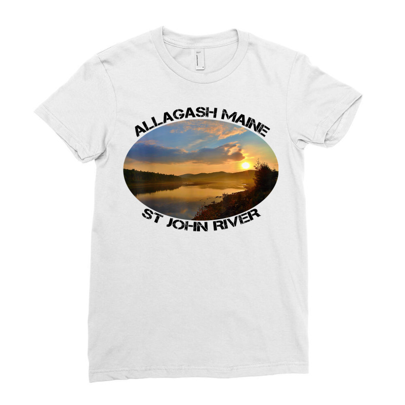 St John River Allagash Maine Sunrise T Shirt Ladies Fitted T-Shirt by benoirme | Artistshot