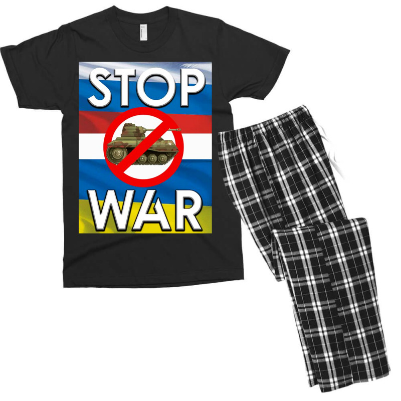 Russia Stop War Men's T-shirt Pajama Set | Artistshot