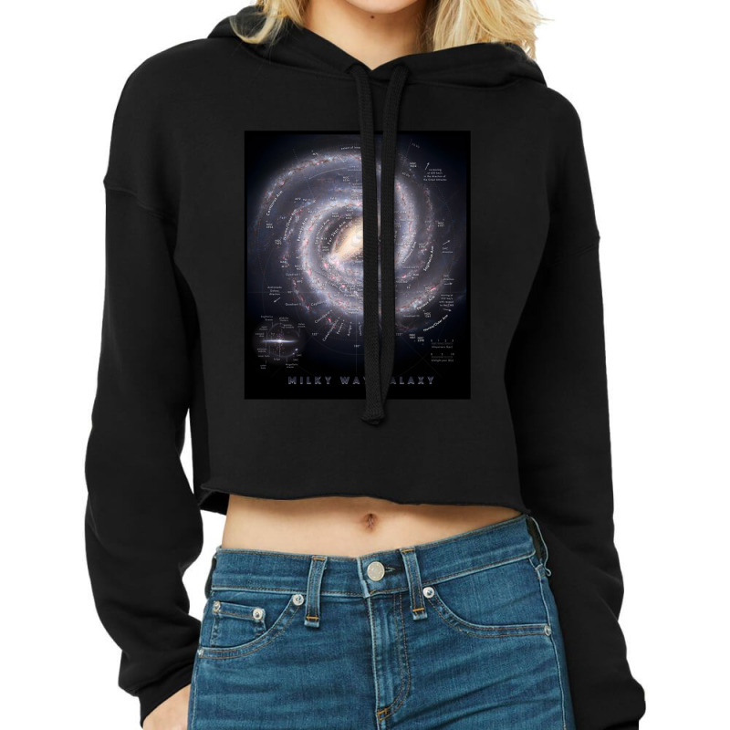 Milky Way Galaxy Map Hd Cropped Hoodie by EricArthurMalgren | Artistshot