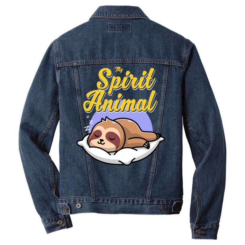 Funny And Cute Sleeping Sloth Spirit Animal Men Denim Jacket | Artistshot