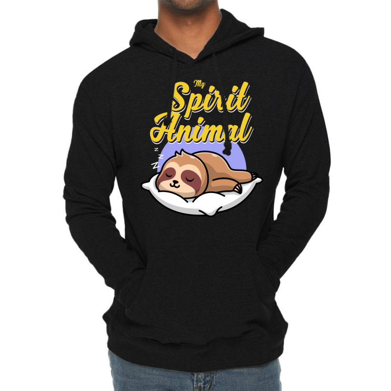 Funny And Cute Sleeping Sloth Spirit Animal Lightweight Hoodie | Artistshot