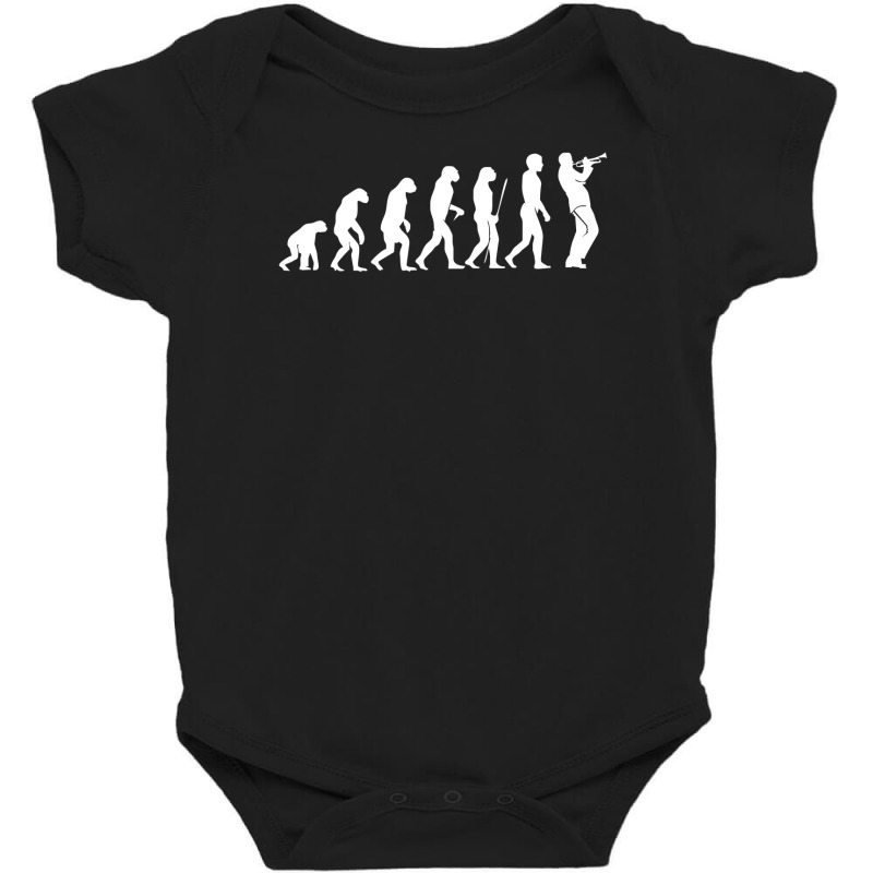 Evolution Trompeter Musik Musiker Instrument Trompete Trumpet Konzert Baby Bodysuit by mochsholeh | Artistshot