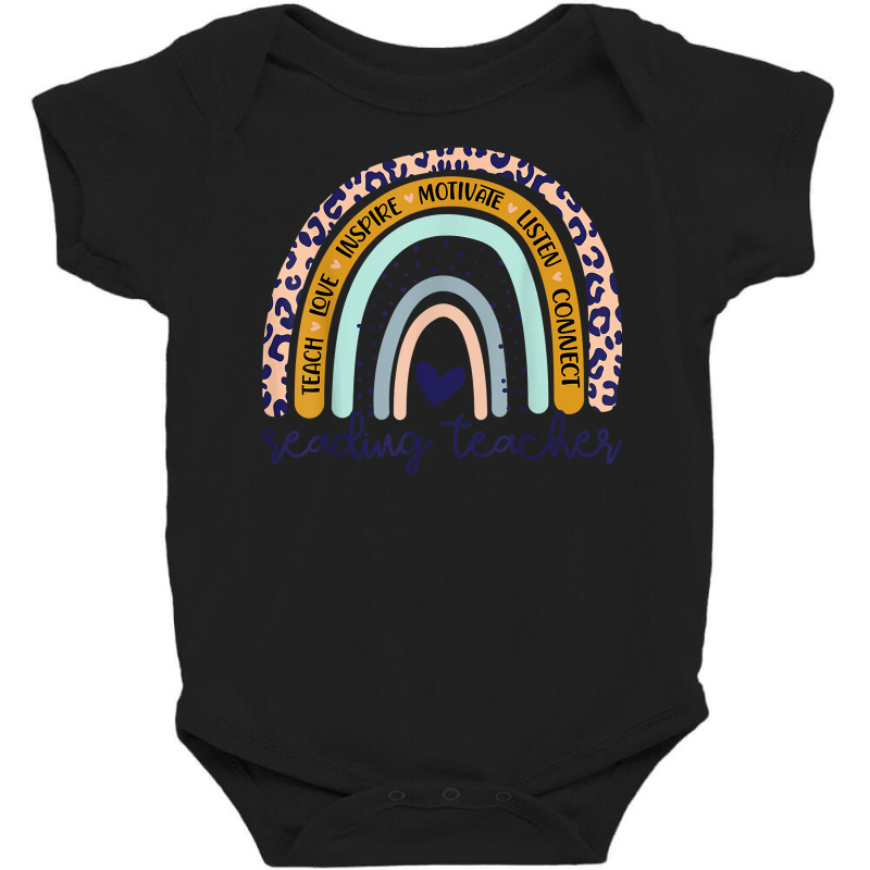 Reading Teacher Rainbow Leopard Print Reading Specialist T Shirt Baby Bodysuit by polioukhi | Artistshot