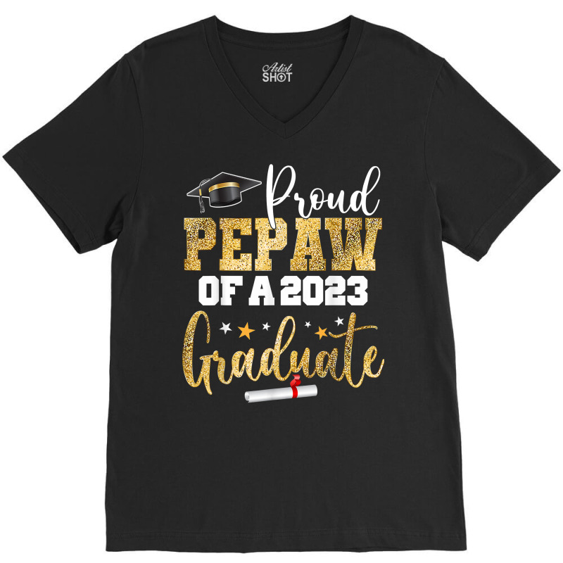 Proud Pepaw Of A 2023 Graduate Class Senior Graduation T Shirt V-neck Tee | Artistshot