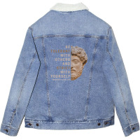 Be Tolerant With Others And Strict With Yourself Unisex Sherpa-lined Denim Jacket | Artistshot