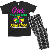 Girls Just Wanna Have King Cake Mardi Gras Carnival Party T Shirt Men's T-shirt Pajama Set | Artistshot