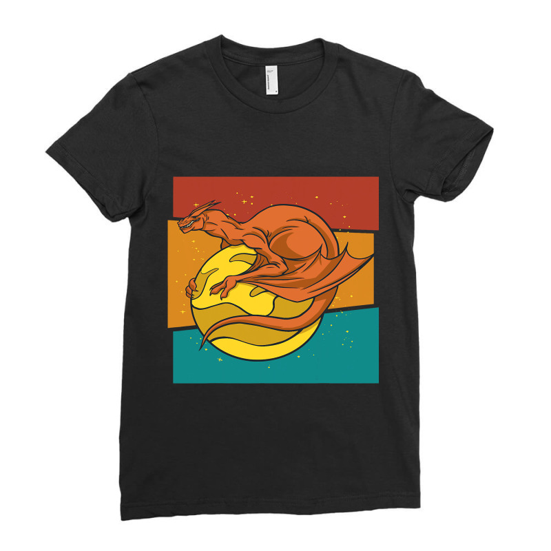 Vintage Fantasy Galaxy Dragon Planet Ladies Fitted T-Shirt by MELISSABISHOP | Artistshot