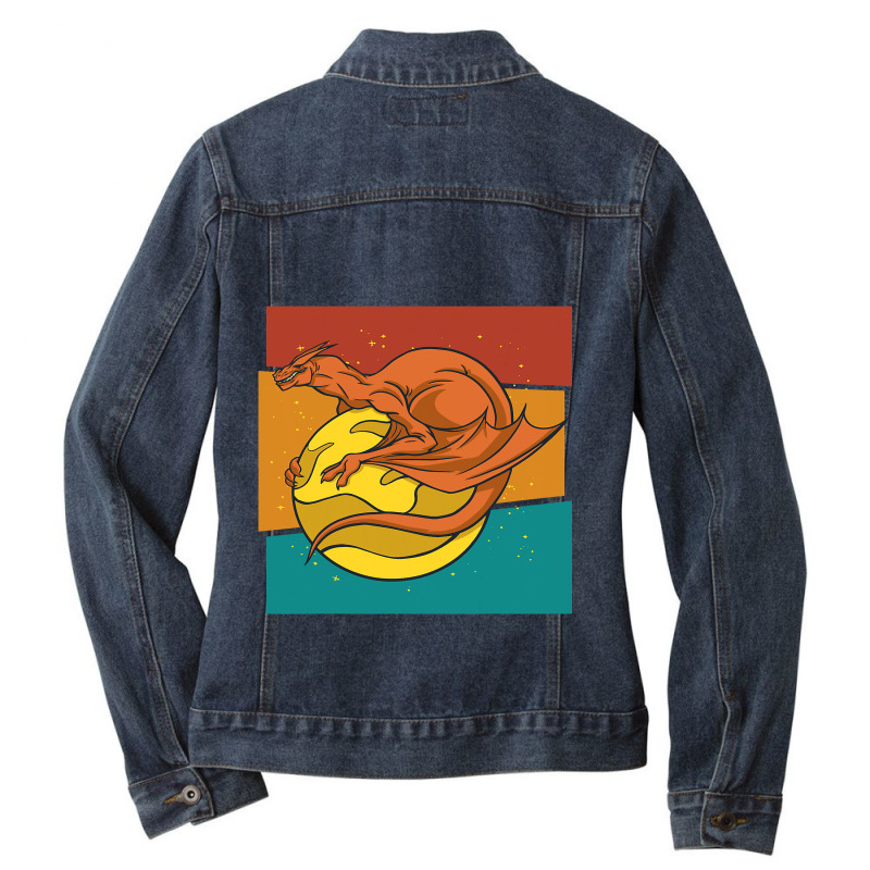 Vintage Fantasy Galaxy Dragon Planet Ladies Denim Jacket by MELISSABISHOP | Artistshot