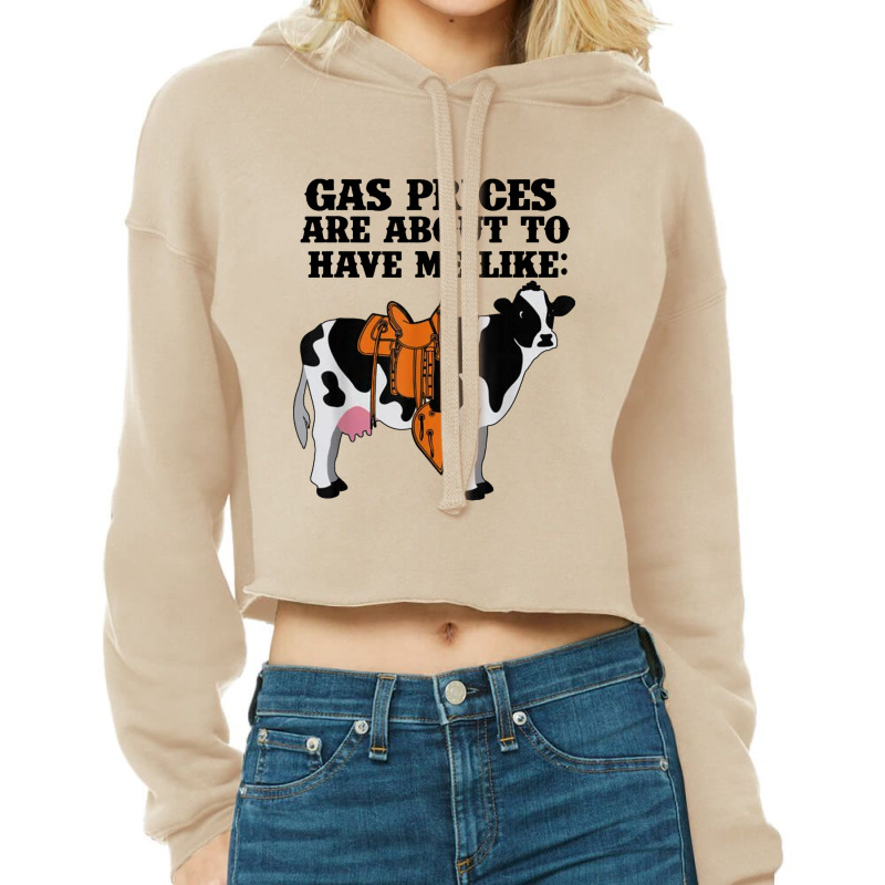 Funny Dairy Cow Gas Prices Cropped Hoodie by paulscott Art | Artistshot