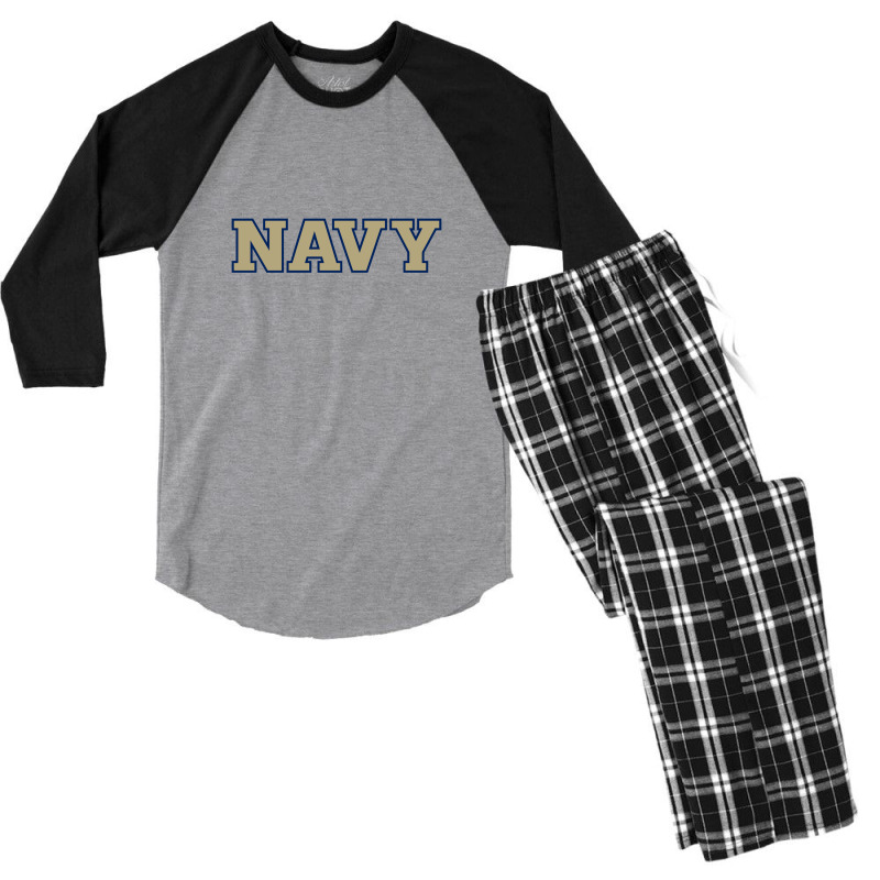 Navy Midshipmen Men's 3/4 Sleeve Pajama Set | Artistshot