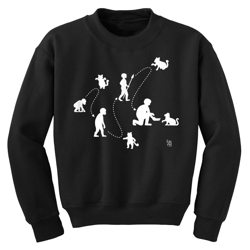 Evolution Of Human Directed By Cats T Shirt Youth Sweatshirt by kulowbu | Artistshot