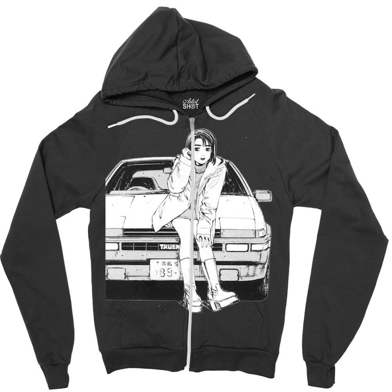 Initial D Natsuki Drift Touge Anime Eurobeat Zipper Hoodie by laungelupikd | Artistshot