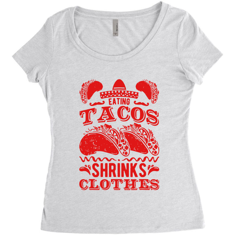 Funny Eating Tacos Shrinks Clothes Taco Women's Triblend Scoop T-shirt by paulscott Art | Artistshot