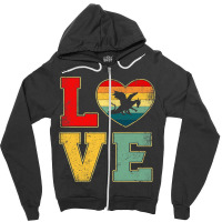 Vintage Love Dragon Retro 70s 80s Heart Farm Animals Zipper Hoodie | Artistshot