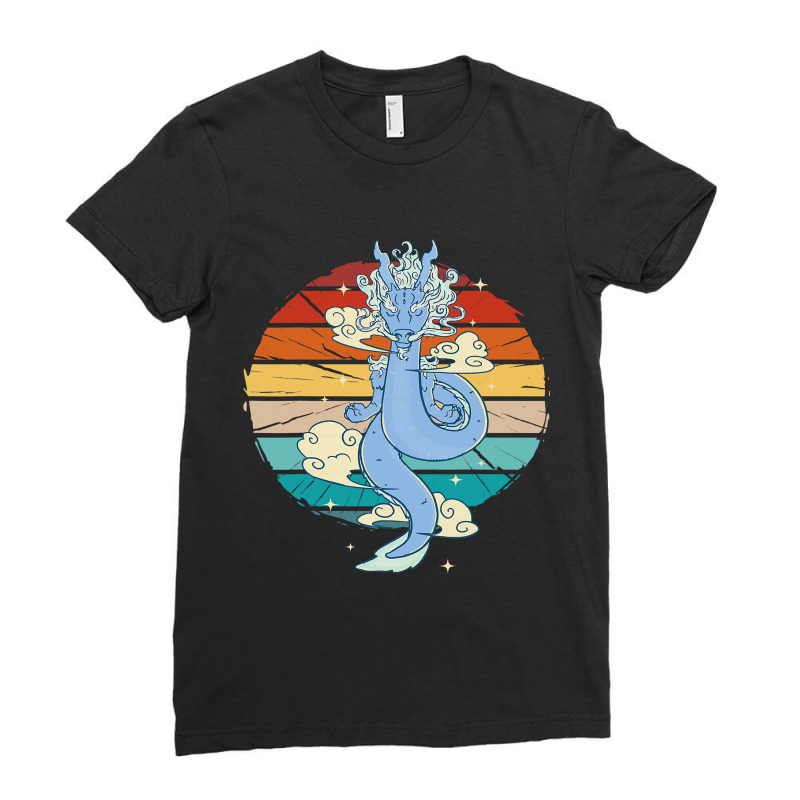 Vintage Magical Chinese Dragon Mythological Asian Dragon Ladies Fitted T-Shirt by MELISSABISHOP | Artistshot