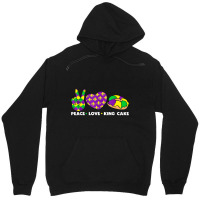 Peace Love King Cake Funny Mardi Gras Festival Party Unisex Hoodie | Artistshot