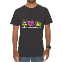 Peace Love King Cake Funny Mardi Gras Festival Party Vintage T-shirt | Artistshot