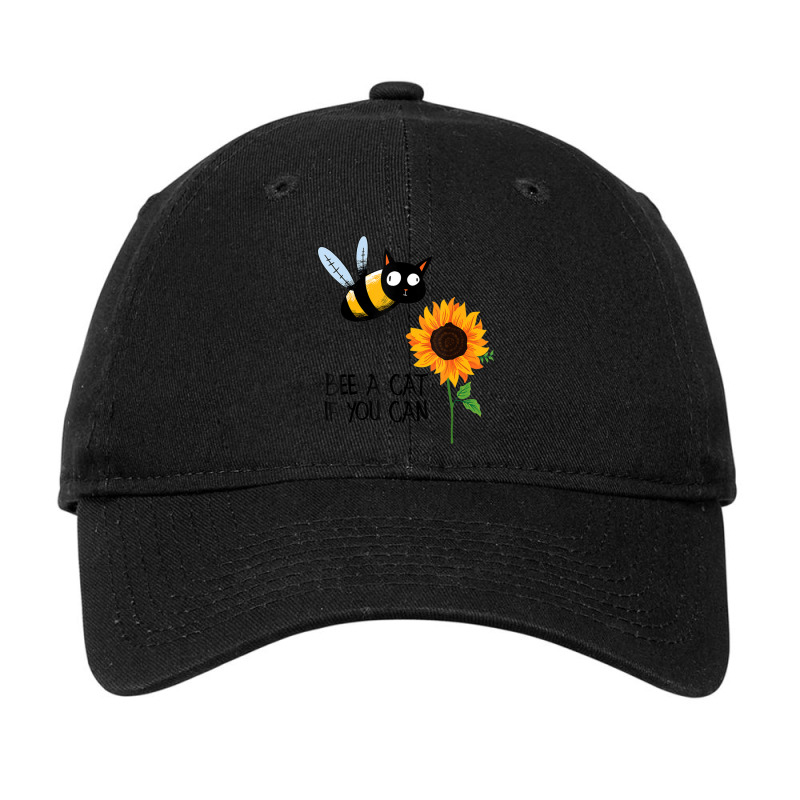 Bee A Cat If You Can Bee Cat And Sunflower Adjustable Cap | Artistshot