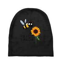 Bee A Cat If You Can Bee Cat And Sunflower Baby Beanies | Artistshot