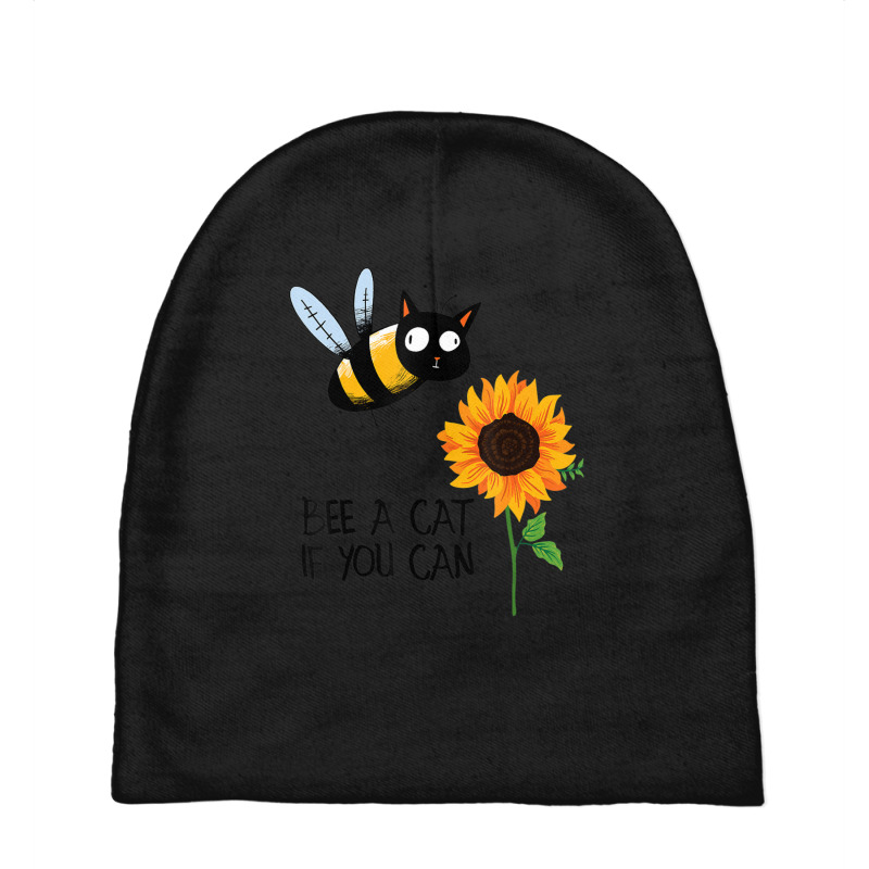 Bee A Cat If You Can Bee Cat And Sunflower Baby Beanies | Artistshot