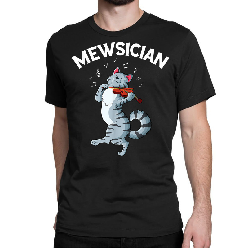 Mewsician Fiddle Cat Violin Musician Instrument T Shirt Classic T-shirt by pulsemh | Artistshot