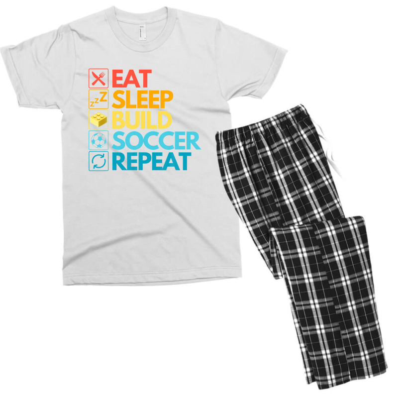 Master Builder Cute Block Building Soccer Vintage Men's T-shirt Pajama Set | Artistshot