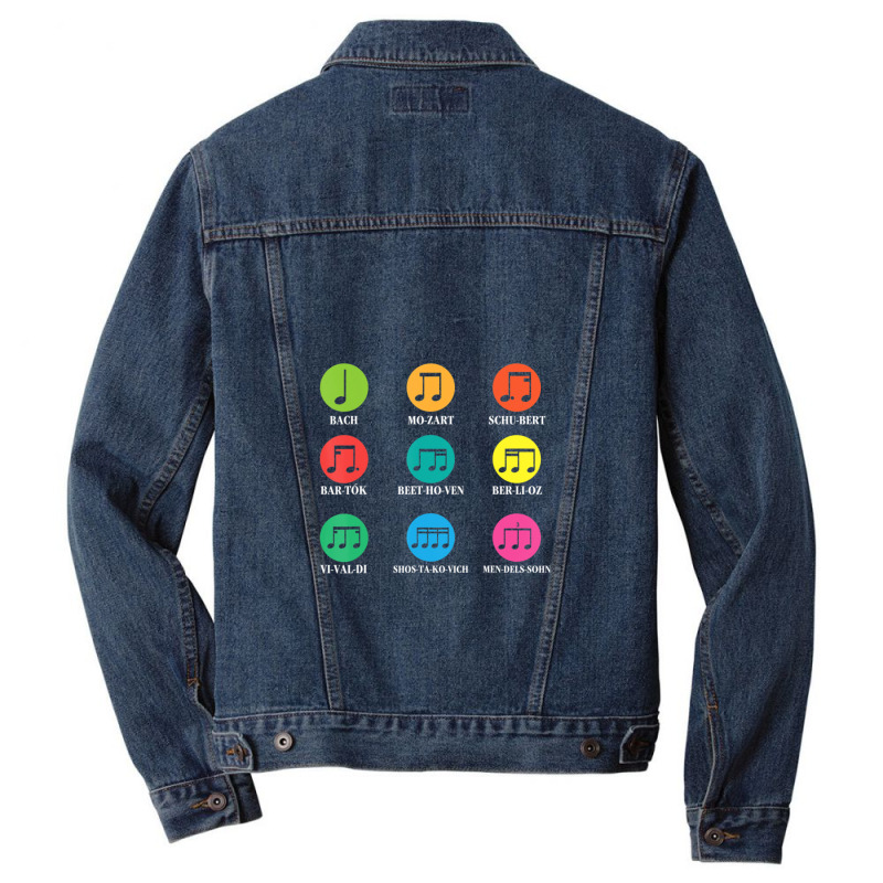 Classic Composers Classical Music Musical Notes Men Denim Jacket by TawnyaSueEmerson | Artistshot