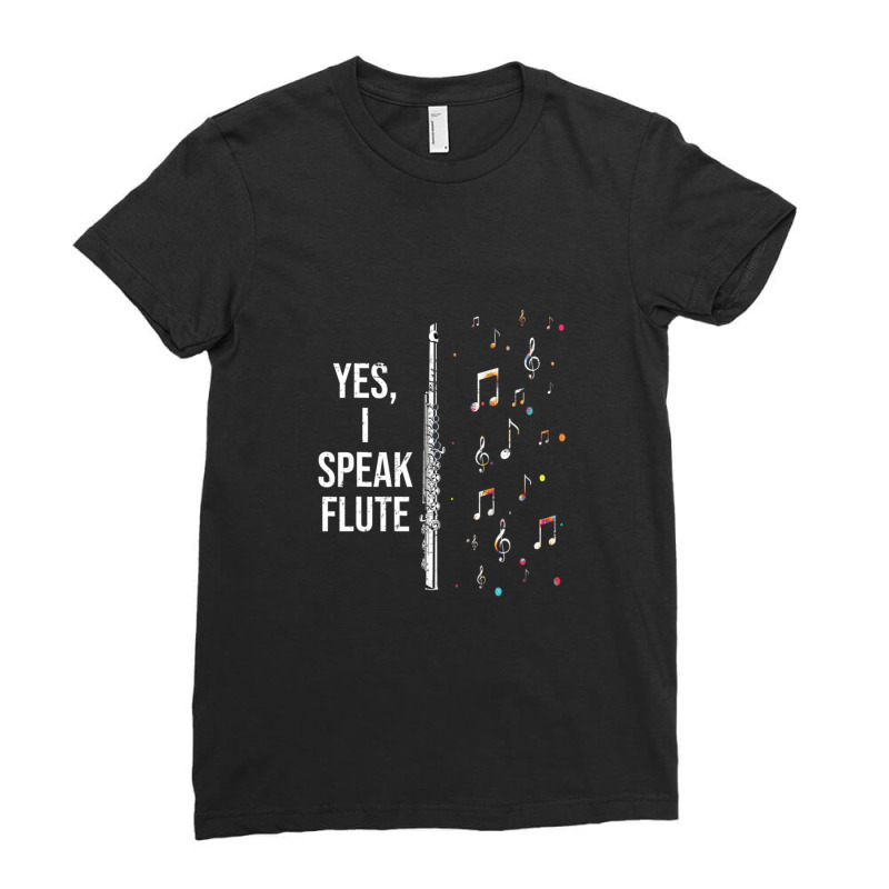 Classical Music Flutist Musical Instrument Flute Ladies Fitted T-Shirt by TawnyaSueEmerson | Artistshot