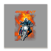 Trident 660 Fire Rider Metal Print Square | Artistshot