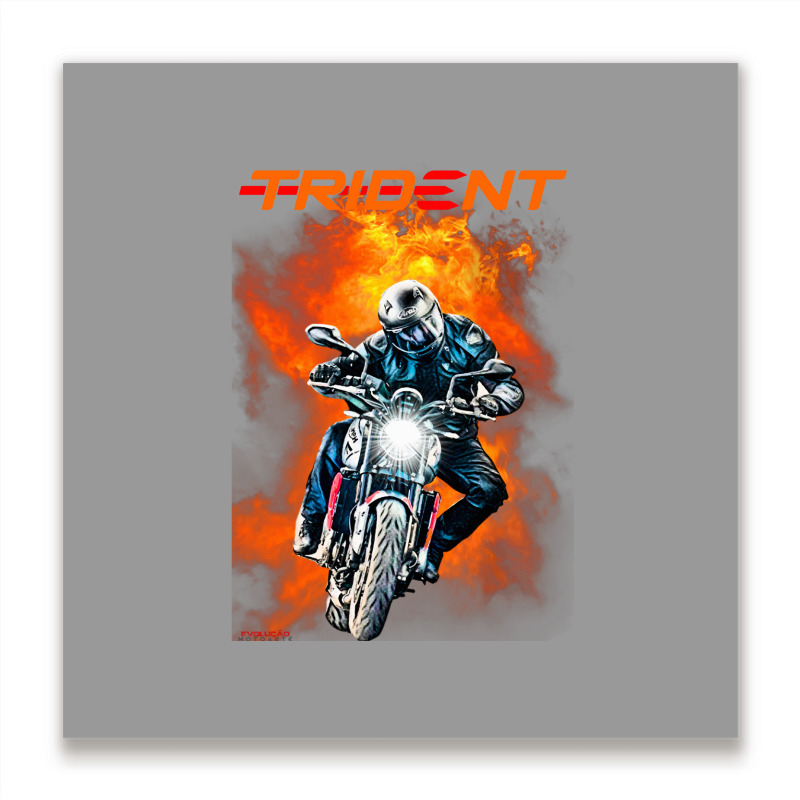 Trident 660 Fire Rider Metal Print Square | Artistshot