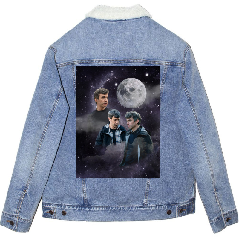 Nathan Fielder Dramatic Galaxy Wolf Print Style Unisex Sherpa-lined Denim Jacket | Artistshot