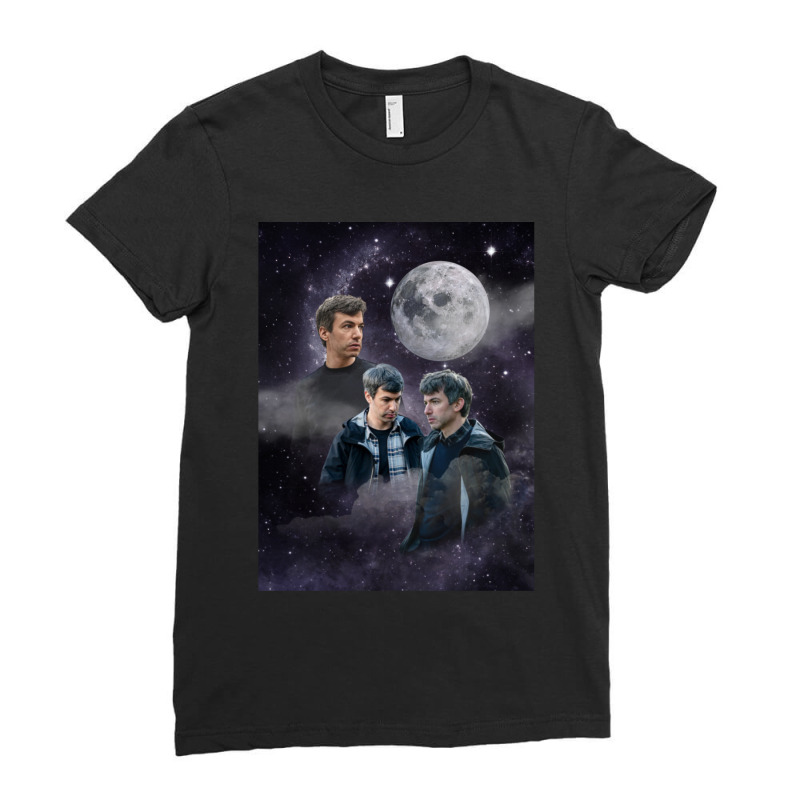 Nathan Fielder Dramatic Galaxy Wolf Print Style Ladies Fitted T-Shirt by EricArthurMalgren | Artistshot