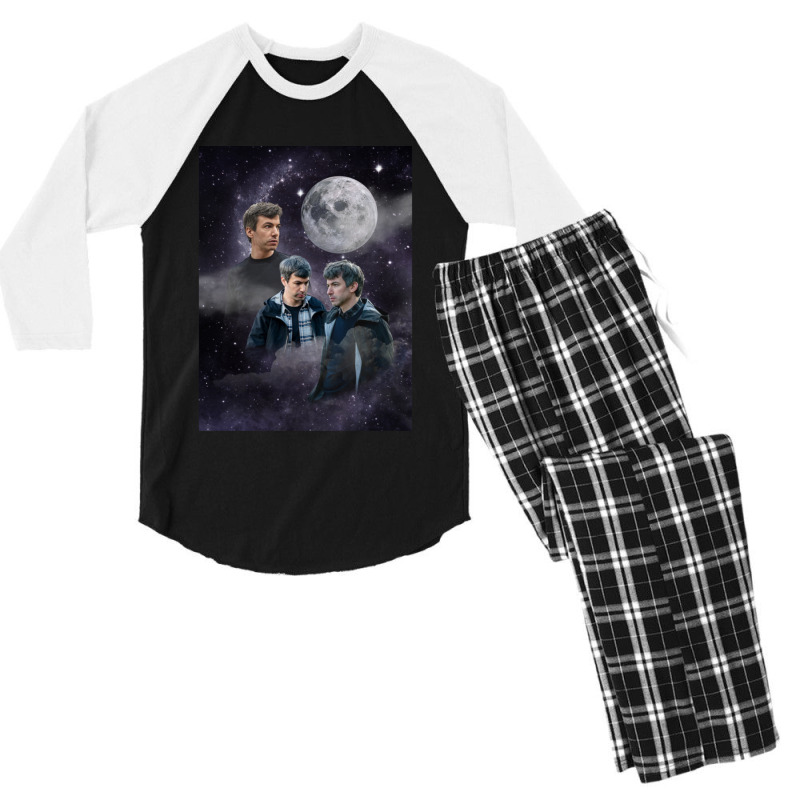 Nathan Fielder Dramatic Galaxy Wolf Print Style Men's 3/4 Sleeve Pajama Set | Artistshot