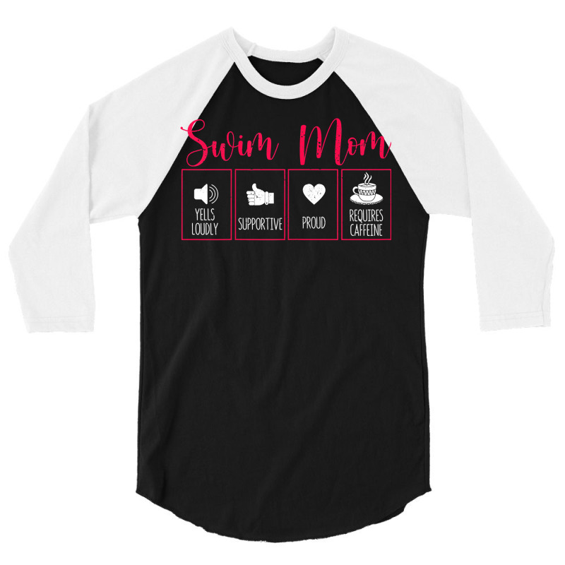 Womens Swim Mom Contents Funny Swimming Mum Swimmer Mother's Day T Shi 3/4 Sleeve Shirt | Artistshot