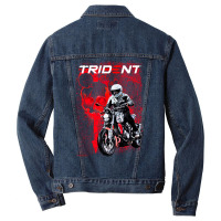 Trident Skull Red 660 Men Denim Jacket | Artistshot