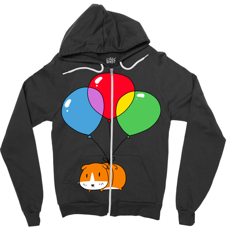 Balloon Guinea Pig Zipper Hoodie | Artistshot