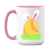 Easter Day T  Shirt Cute Easter Softball Bunny Ears Egg Bunny Lover Gi 15 Oz Coffee Mug | Artistshot