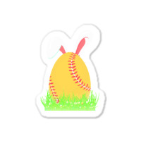 Easter Day T  Shirt Cute Easter Softball Bunny Ears Egg Bunny Lover Gi Sticker | Artistshot