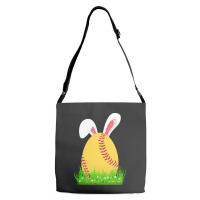 Easter Day T  Shirt Cute Easter Softball Bunny Ears Egg Bunny Lover Gi Adjustable Strap Totes | Artistshot