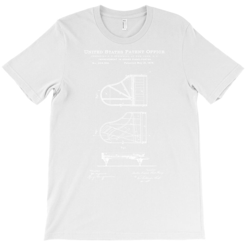 Steinway Piano Patent White T-Shirt by tpimpflocke5 | Artistshot