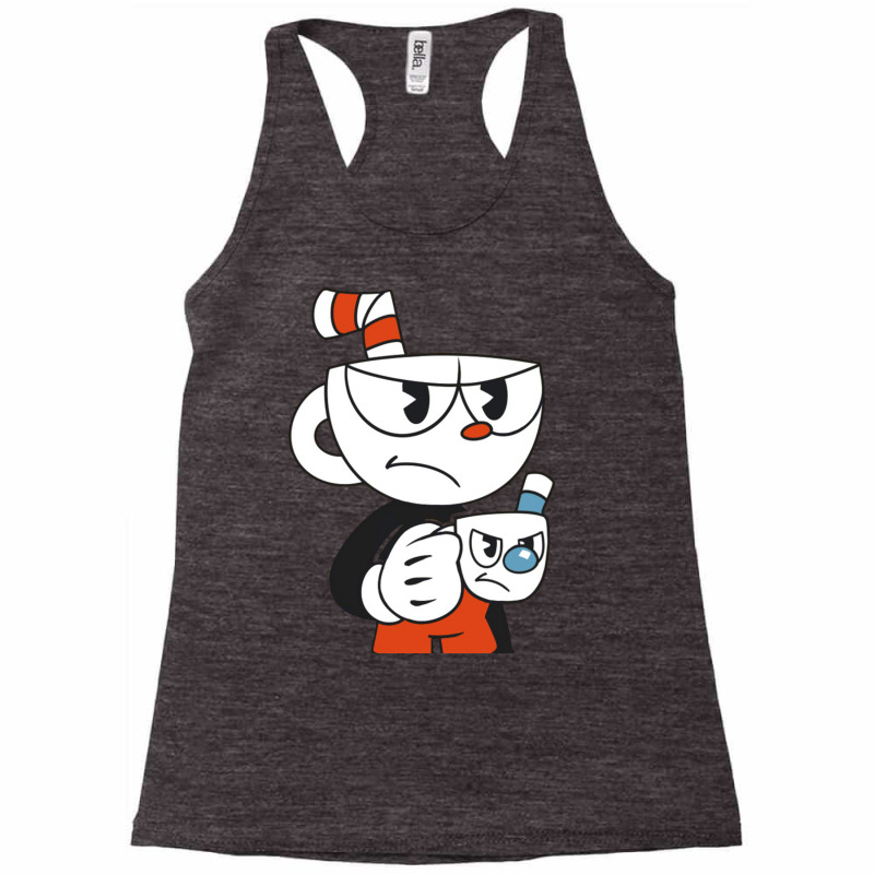 Cuphead And Mugman Angry Racerback Tank by llenoskadjuv | Artistshot