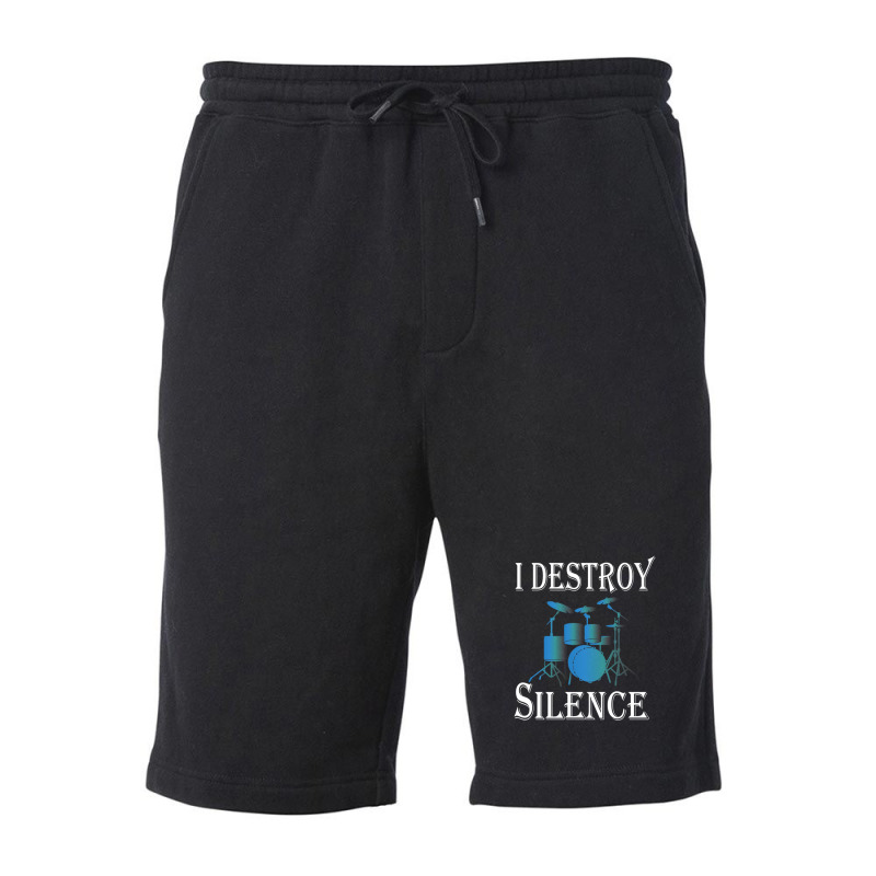 I Destroy Silence  Drummer Gift 1 Fleece Short by TawnyaSueEmerson | Artistshot