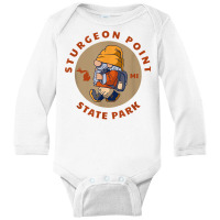 Sturgeon Point State Park Michigan Hiking Gnome Mi Vacation T Shirt Long Sleeve Baby Bodysuit | Artistshot