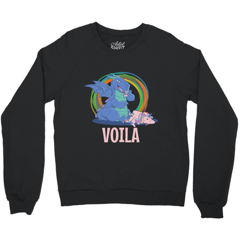 Voila The Last Unicorn Dragon Eaten Satire Fairy Tales Crewneck Sweatshirt by MELISSABISHOP | Artistshot