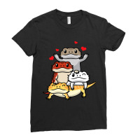 Pogona Bearded Dragon In Kawaii Style Reptiles Lizard Ladies Fitted T-shirt | Artistshot