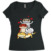 Pogona Bearded Dragon In Kawaii Style Reptiles Lizard Women's Triblend Scoop T-shirt | Artistshot