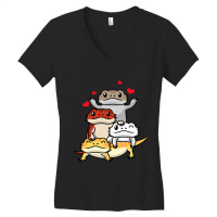 Pogona Bearded Dragon In Kawaii Style Reptiles Lizard Women's V-neck T-shirt | Artistshot